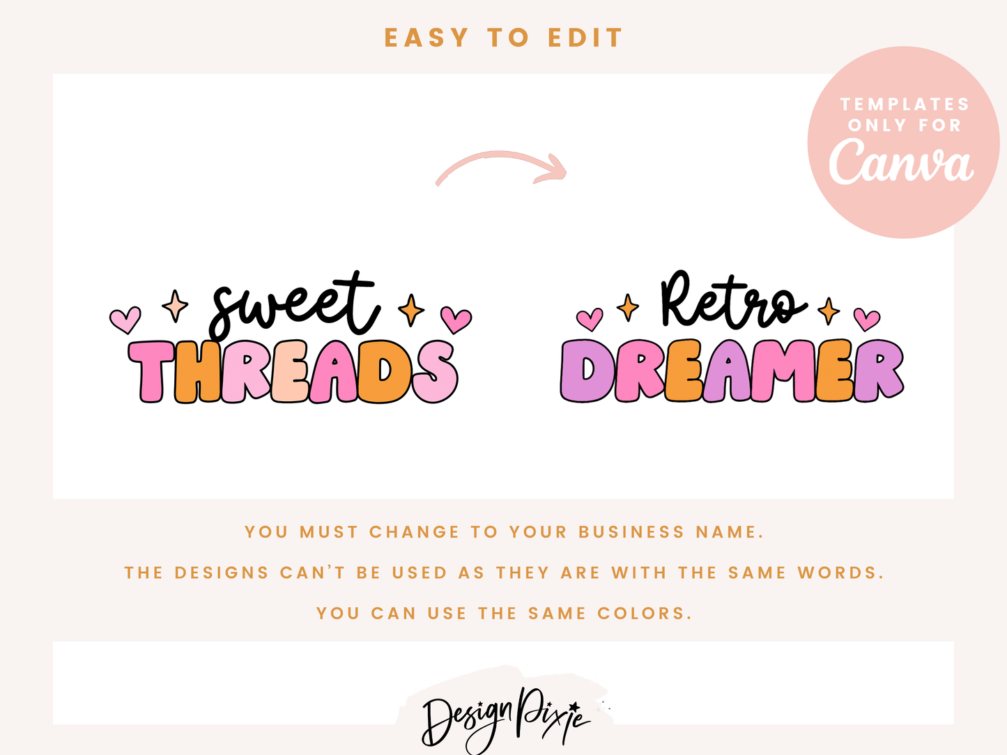 Pink Retro Logo Template