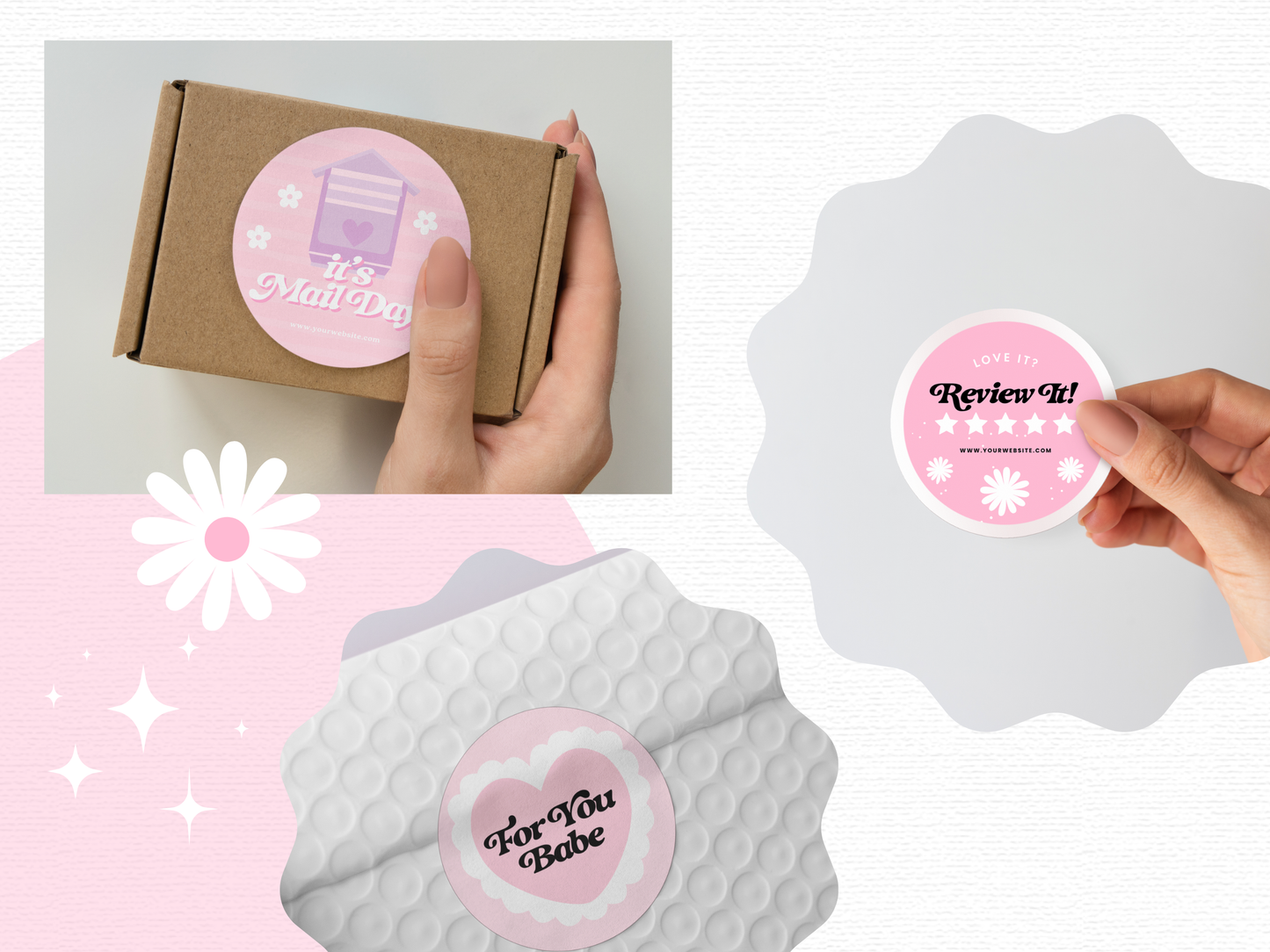 Pink Sticker Templates