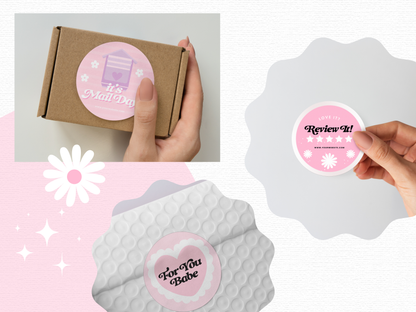 Pink Sticker Templates