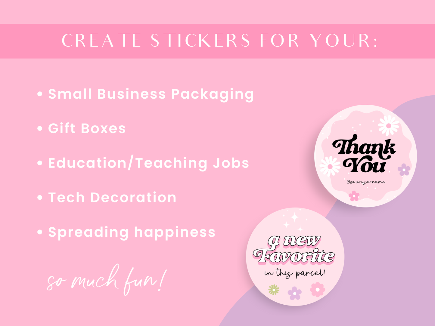 Pink Sticker Templates