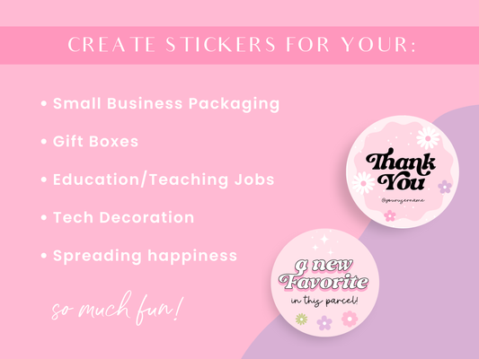 Pink Sticker Templates