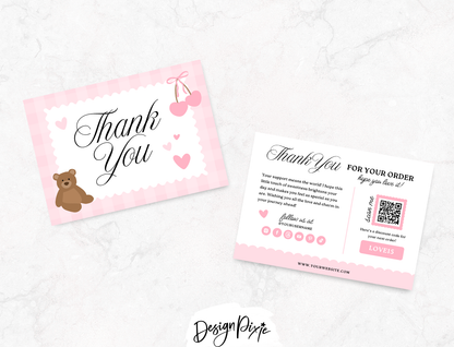 Pretty Pink Thank You Card Template