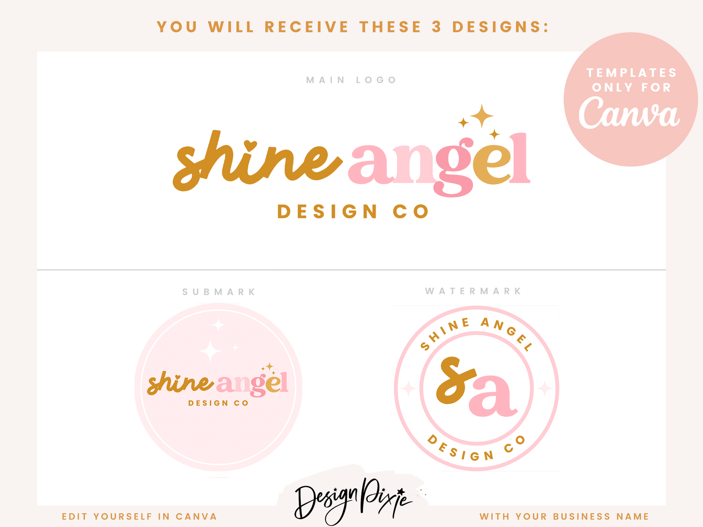 Shine Angel Logo Template