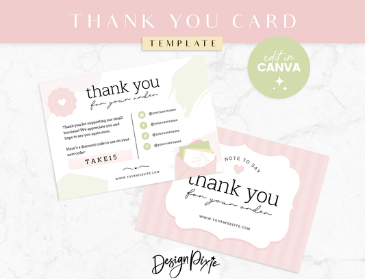 Shabby Chic Thank You Card Template