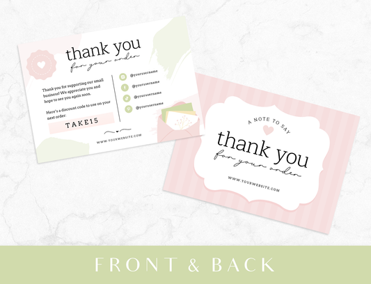 Shabby Chic Thank You Card Template