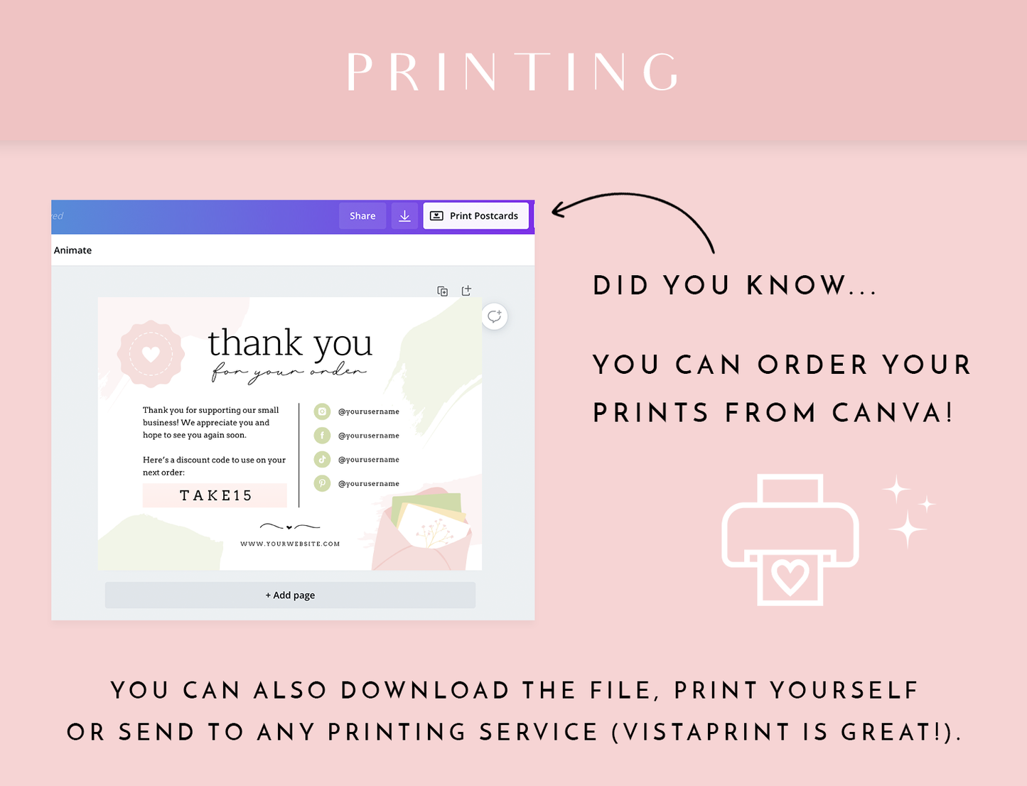 Shabby Chic Thank You Card Template