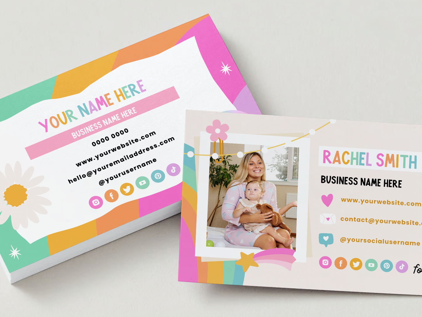 Business Card Template - Rainbow Journal