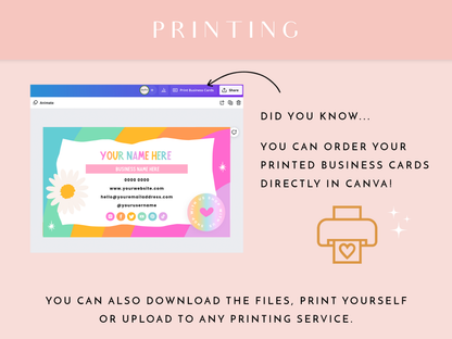 Business Card Template - Rainbow Journal