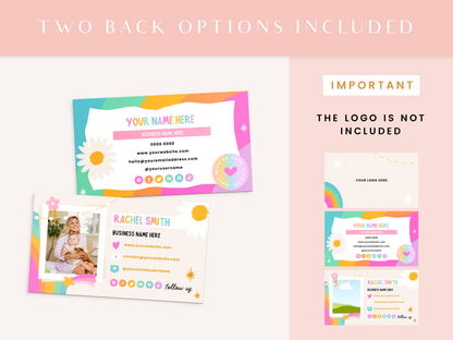 Business Card Template - Rainbow Journal
