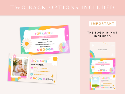 Business Card Template - Rainbow Journal