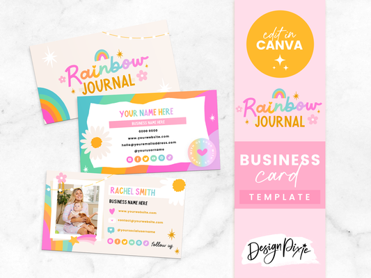 Business Card Template - Rainbow Journal