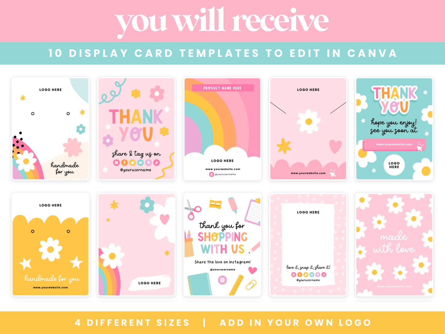 Rainbow Display Card Templates