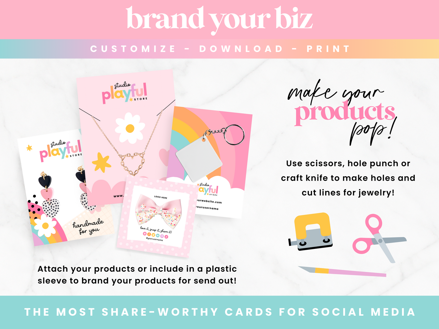Rainbow Display Card Templates