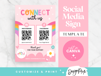 Connect With Us Sign - Playful