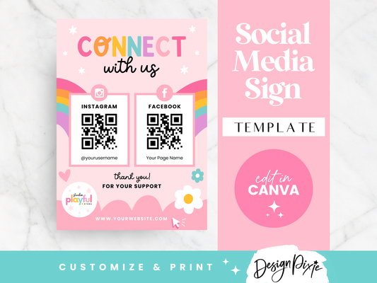 Connect With Us Sign - Playful