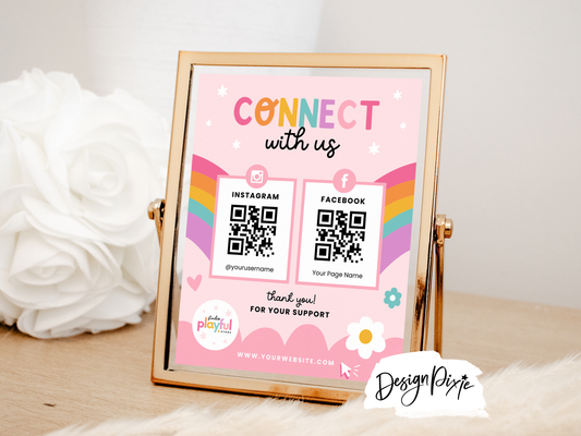 Connect With Us Sign - Playful