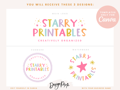 Starry Printables Logo Template