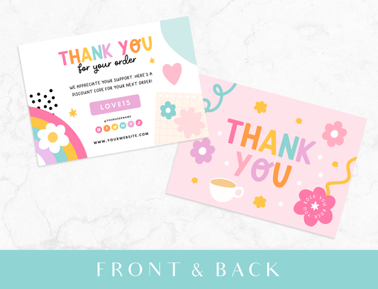 Rainbow Thank You Card Template