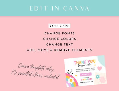 Rainbow Thank You Card Template