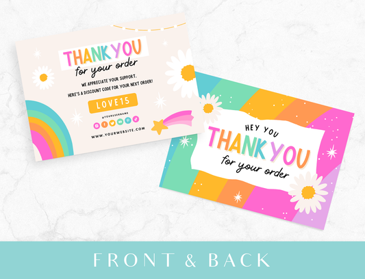 Rainbow Journal Thank You Card Template
