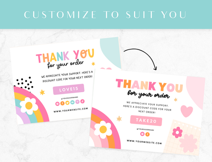 Rainbow Thank You Card Template