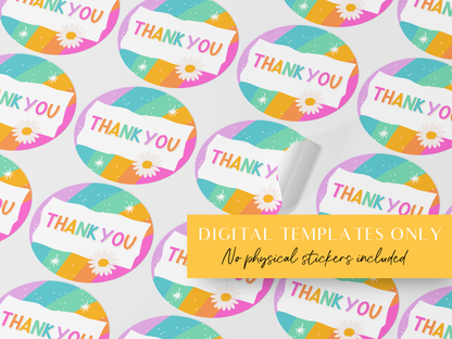 Rainbow Thank You Stickers