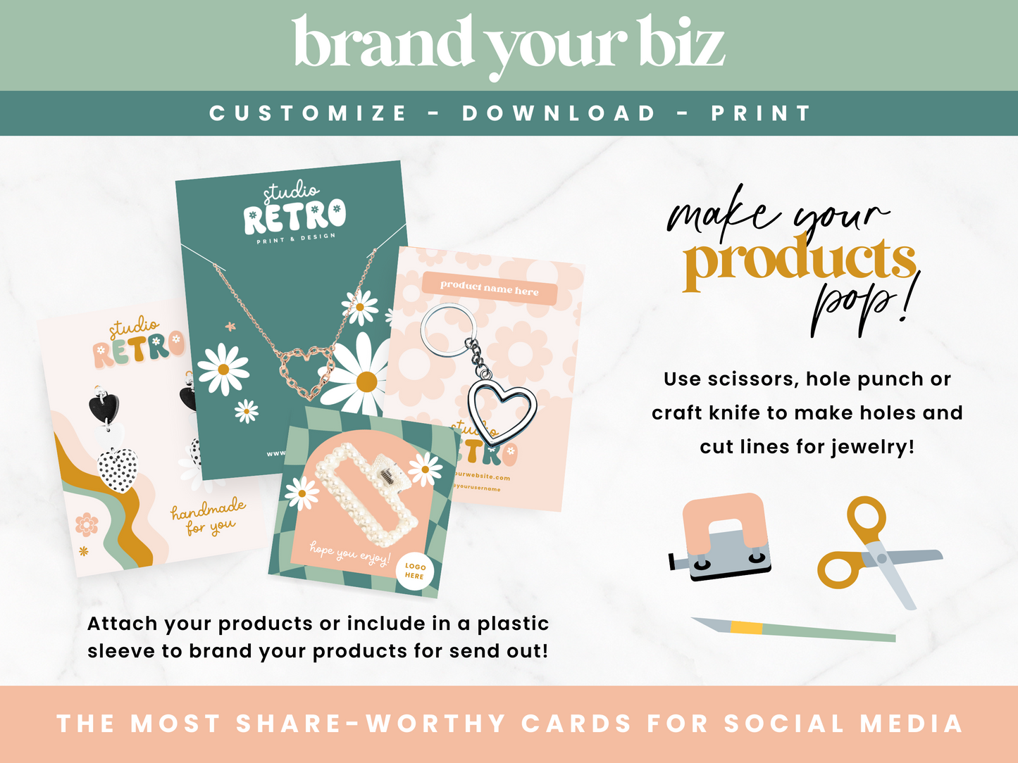 Retro Display Card Templates