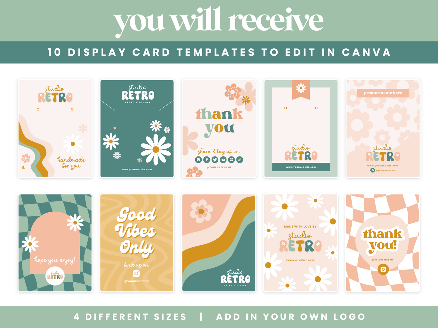 Retro Display Card Templates