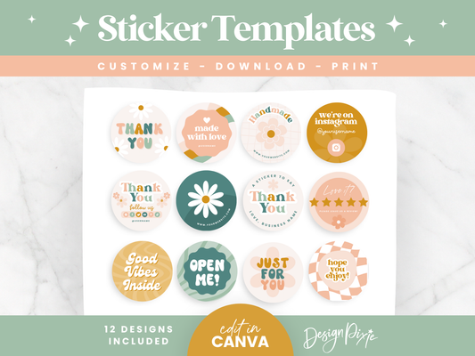 Retro Sticker Label Templates