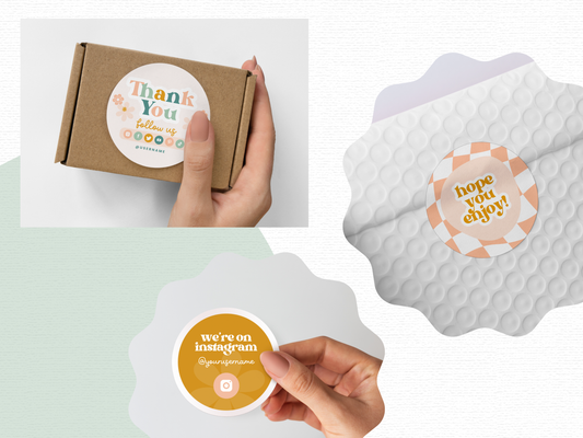 Retro Sticker Label Templates