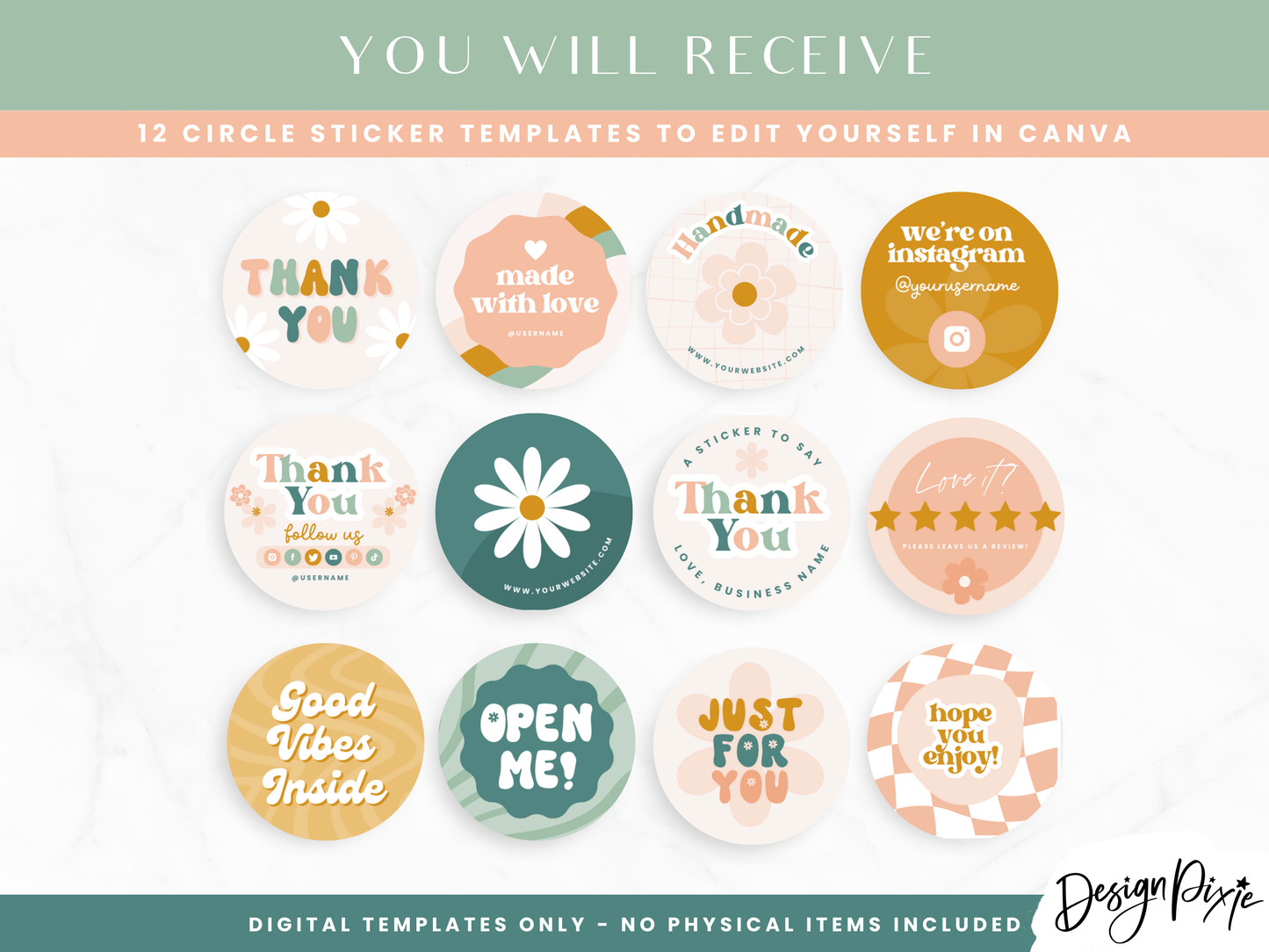 Retro Sticker Label Templates