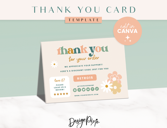 Retro Thank You Card Template