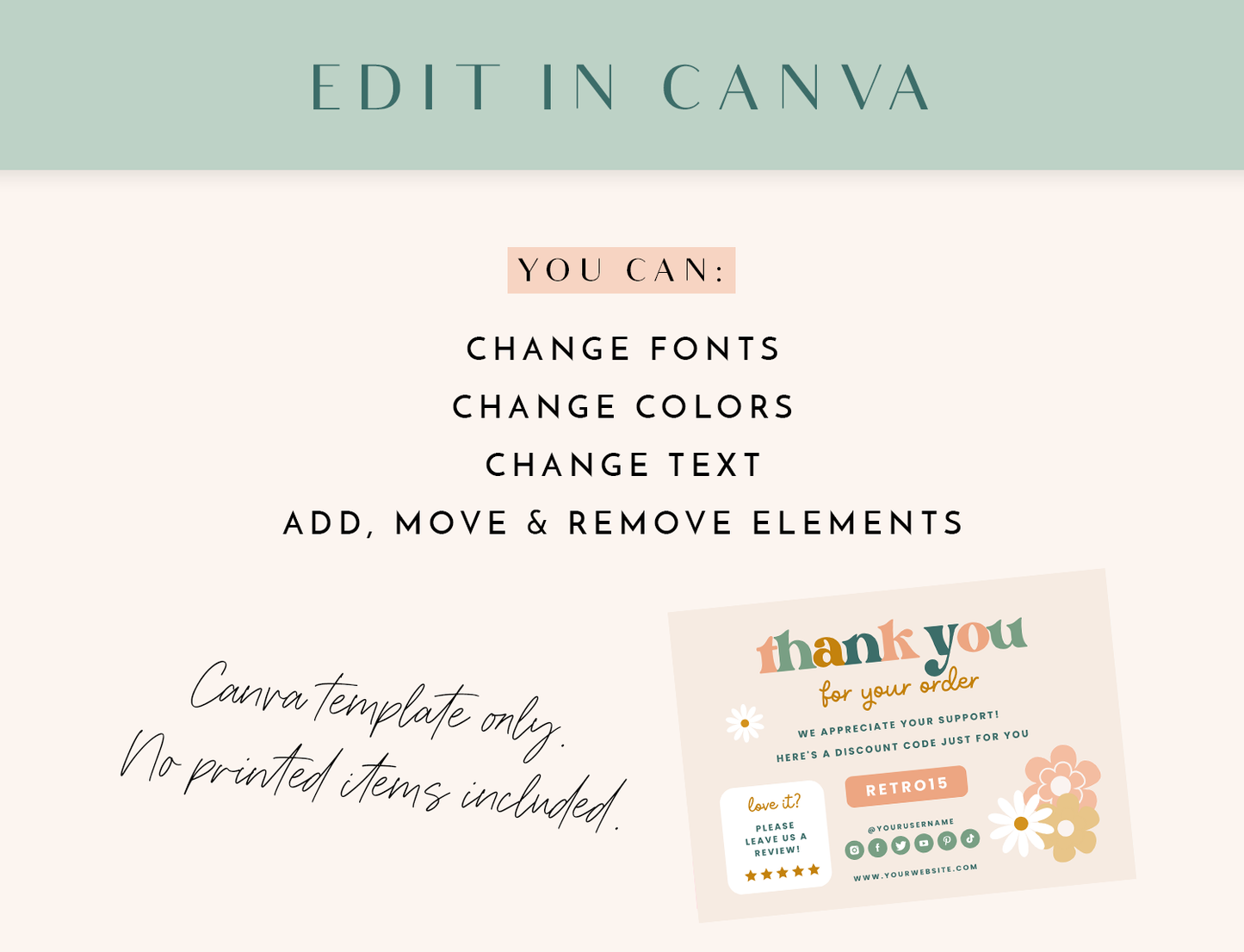 Retro Thank You Card Template