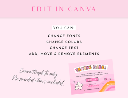 Pink Retro Thank You Card Template