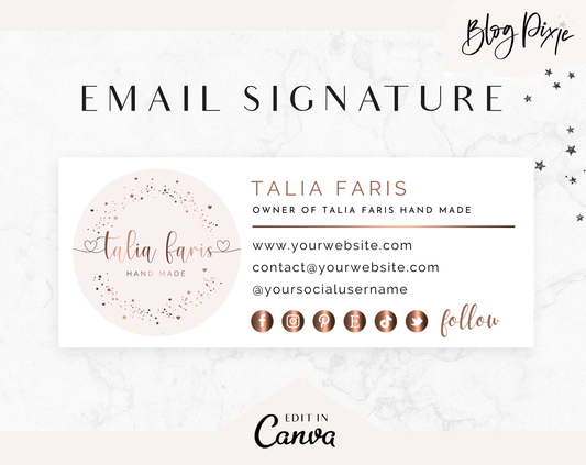 Rose Gold Email Signature Template