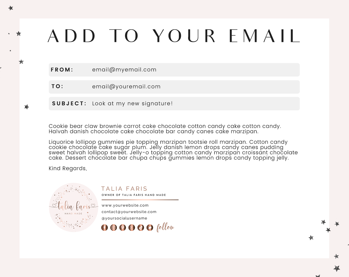 Rose Gold Email Signature Template