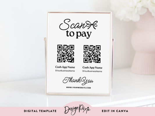 Pretty Scan To Pay Sign Template