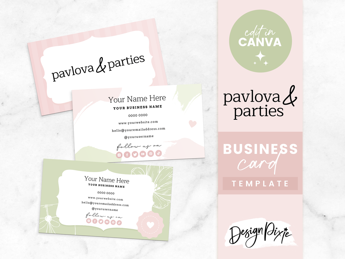 Business Card Template - Pavlova & Parties