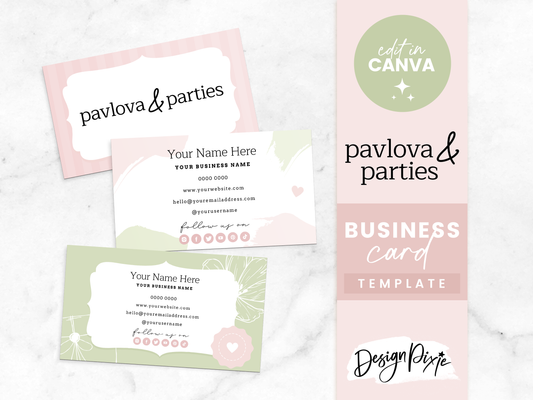 Business Card Template - Pavlova & Parties