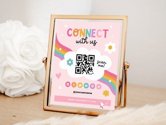 Social Media Sign Template - Playful
