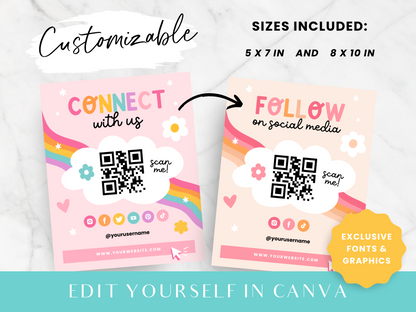Social Media Sign Template - Playful