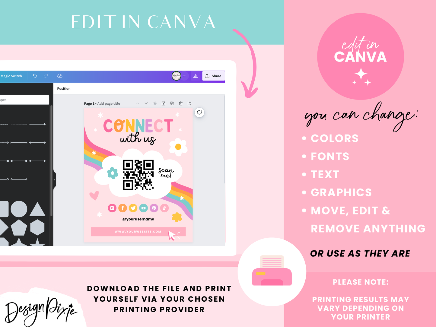 Social Media Sign Template - Playful
