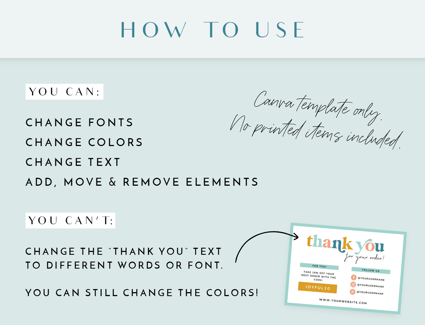 Dream You Thank You Card Template