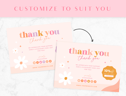 Daisy Days Thank You Card Template
