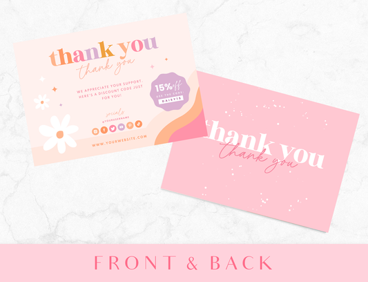 Daisy Days Thank You Card Template