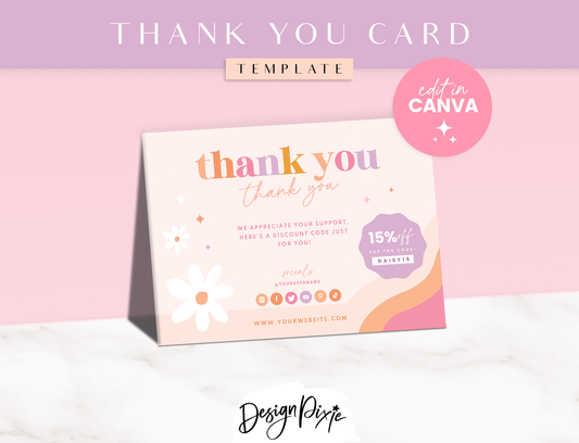 Daisy Days Thank You Card Template