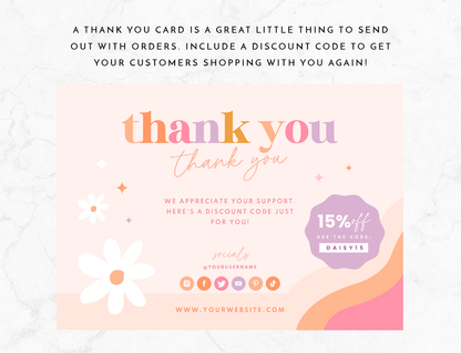Daisy Days Thank You Card Template