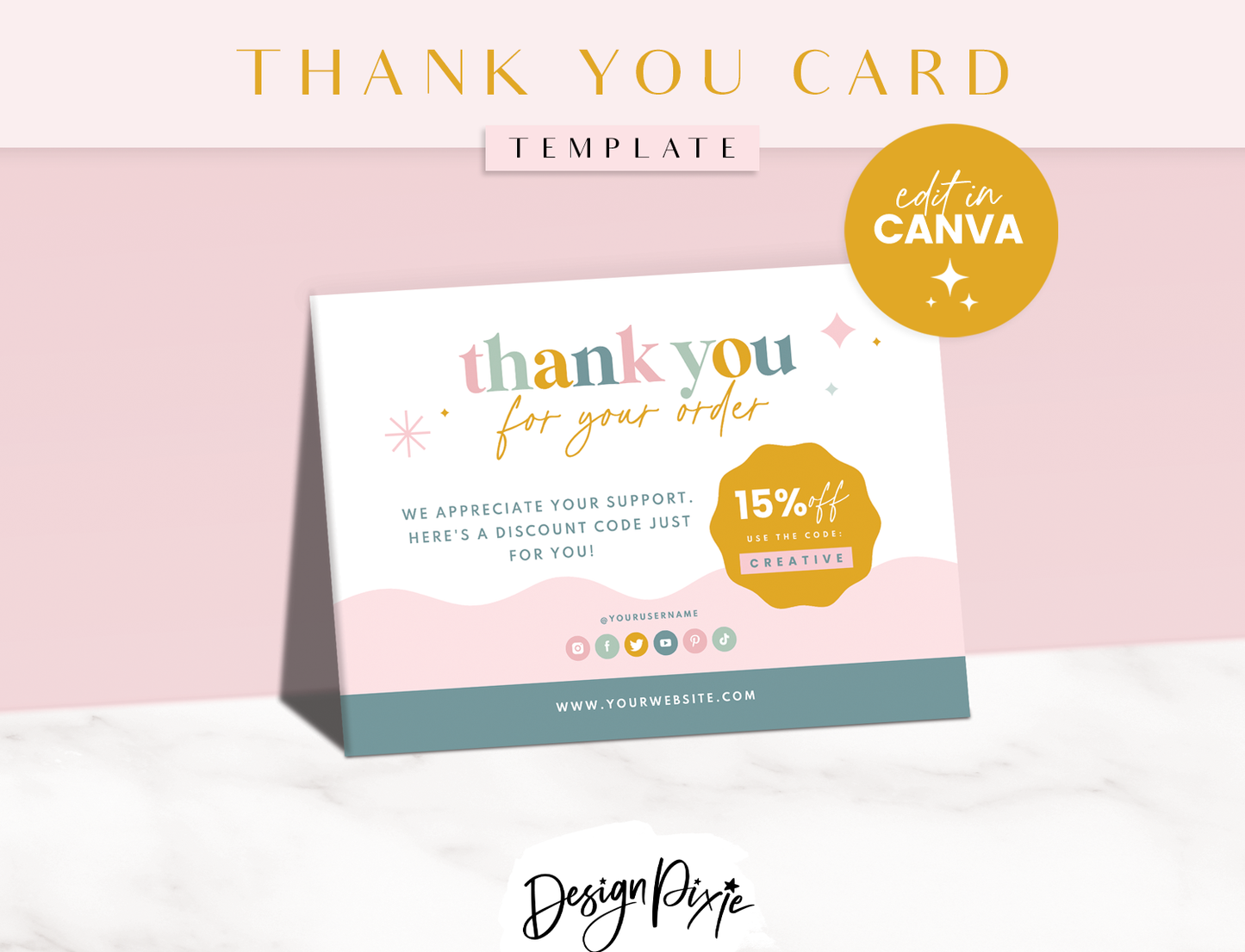 Pastel Thank You Card Template