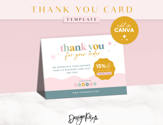 Pastel Thank You Card Template