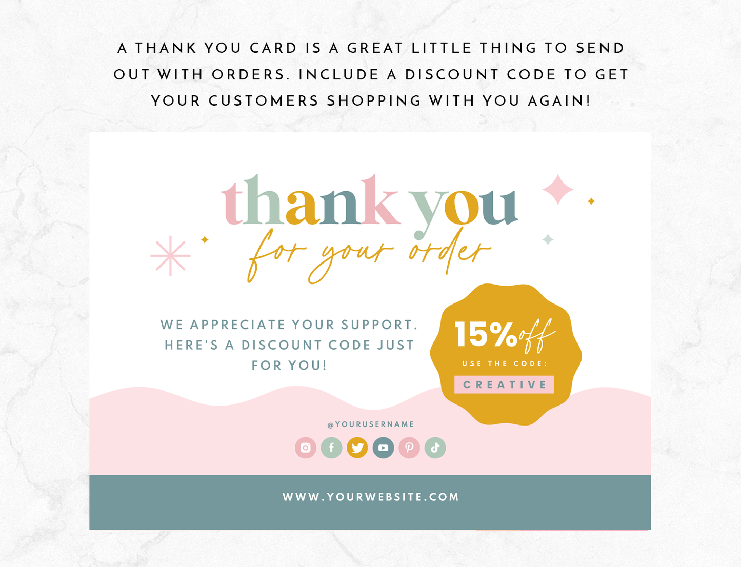 Pastel Thank You Card Template